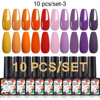 Arte Clavo 10pcs Color Gel Nail Polish Set Semi Permanent UV Gel Varnish All For Manicure Soak Off Nail Lacquer Base Top Coat