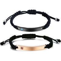 Adjustable 7MM Minimalist Diamond-Accented Stainless Steel Bracelet For Women & Men - Laser Engraving Available Laser Engraved Logo