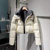 Thick And Warm Bread Hooded Down Jacket, Women’s Winter New High-End Color Blocking, Internet Famous Short Style, Loose