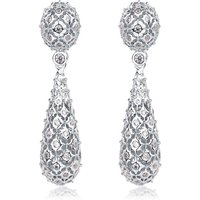 Hollow Shining Zircon Earrings For Women S925 Silver Full Of Colored Gemstones Water Drop Earrings Fashion All Match