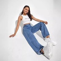 Womenโs Clothing new trendy mid waist straight jeans