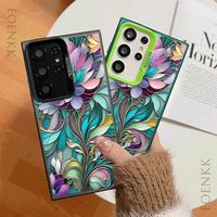 Flower Matte Laser Hard Phone Case Samsung Galaxy S25 S24 S23 S22 S21 S20 Ultra Plus FE A25 A34 Cloud Stylish Design