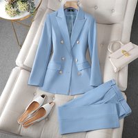 Women's Clothing Blue high end suit, spring and autumn, new style, early spring workplace interview, formal wear, professional suit jacket
