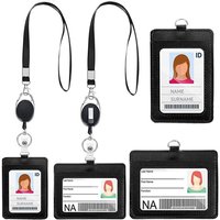 Card Slots ID Card Holder Easy Pull Buckle Lanyard Easy Pull ID Buckle Retractable Buckle PU Card Holder