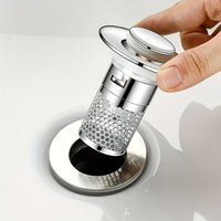 304 Stainless Steel Sink Drain Stopper With Filter Screen, Anti-Clog Hair Catcher Drain Plug, Universal Pop-Up Sink Strainer For Bathroom Kitchen Bath