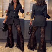 Clothing Spring Autumn Fashion Long Sleeve Suit Suit Ins Casual Loose Lace Two Piece Set