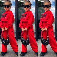 Clothing 2023 Autumn winter Sweater Letter Sports Wide Leg Pants Set