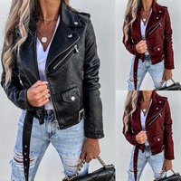 Clothing Russian clothing spring summer jacket PU leather jacket motorcycle short zipper