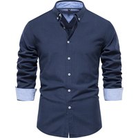 Autumn European Slim Fit Shirt Casual Versatile Fashion Solid Long Sleeve Top Wear