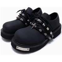 Shoes British Style Japanese Retro Derby Shoes Unique Design Chunky Sole Leather Shoes