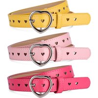 Short Love Button Decoration Fashion Trend Full Heart Hole Jeans Belt