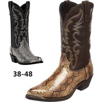 High-heeled Western cowboy boots for men and women 38-48 hardware toe decoration