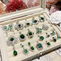 Camellia New and Elegant Style Geometric Peacock Green Zircon with Gold Plated Rich Lady Butterfly Dance Flower Pendant