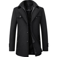 Autumn Winter Double Collar Woolen Coat