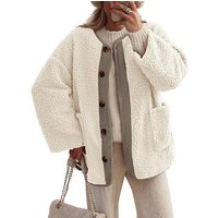 Fleece Lined Button Up Jacket Cozy Winter Coat Corduroy Texture Long Sleeve Casual Outerwear Multiple Colors