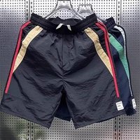 Men's Color Blocked Sweatpants Shorts Summer Trendy Straight Leg Casual Fashion Loose Fitting Five Point Athletic Pants
