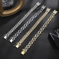 Alloy Heavy Industry Full Diamond Cuban Chain High-Quality 14mm Diamond-Encrusted Men's Rap Hip-Hop Thick Necklace