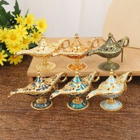 Home Furniture Aladdin magic lamp new extra small 12*6.8 metal wishing lamp art ornaments retro