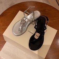 Women's Holiday Style Thin Strap Clip Toe Metal Buckle Thick Heel Sandals Women's Genuine Leather New Summer