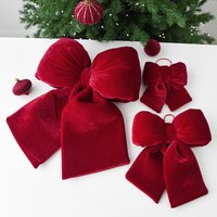 NUCHI DIY Three-Dimensional Bow Christmas Tree Pendant, Finished Decorations For Holiday Craft & Tree Trimming