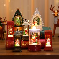 Christmas glowing candle lamp creative small wind lamp night light ornaments Christmas children’s gift window decoration decoration