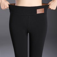 Clothing Lambskin leggings outer wear plus velvet thickened mother warm small feet casual pants large pencil pants