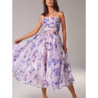 Women's Strapless Sleeveless Printed Hem Dress New Style