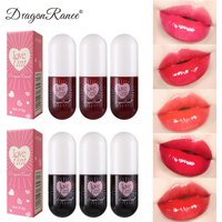Dragonranee Mirror Finish Lip Stain & Gloss Students Adorable Design Waterproof Non Stick Long Lasting Shiny Lip Makeup