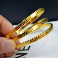 2026 New Gold CNC Great Wall Pattern With Traditional Chinese Style Inheritance Handicraft Long Solid Bracelet