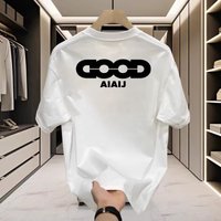 Pure Cotton Short Sleeve T Shirt Versatile Loose Fit Minimalist Print Trendy Top Creative Design High Quality Clothing