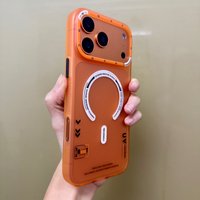 Matte Magnetic Phone Case Iphone 17 Pro Max Wireless Charge Frosted Back Metal Lens Frame Buttons Cover