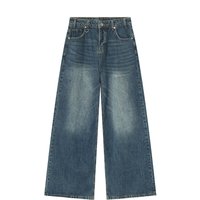 Clothing 2025 Vintage Hong Kong Style Old Baggy Wide Leg Mop Jeans