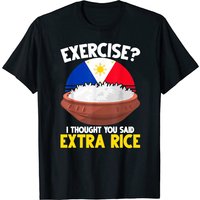 Filipino Pride Extra Rice Filipina Proud Philippines Tee Tops Round Neck Short Sleeve Fashion Tshirt Clothing Casual
