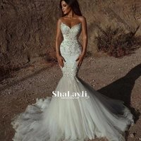 Clothing Wedding dress fishtail bride tube top fluffy long tail temperament lawn wedding welcome out yarn