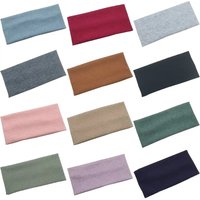 solid knitted headband high elastic headband sports yoga fitness headband cross border hot sale wide brim headscarf