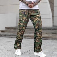 Clothing Camouflage Overalls Retro High Street Loose Straight Pants