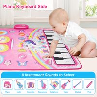 Unicorn Kids Musical Piano Mat Montessori 2 In 1 Toddle Mat Dance For Girl Children's Fun Kick Piano For Kids Gift