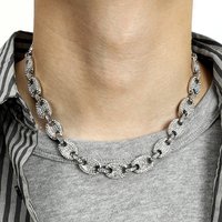 Unisex 13mm Pig Nose Necklace Hip Hop Jewelry Coffee Bean Neutral Cuban Necklace