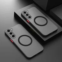 Matte Frosted Magnetic Wireless Charging Case For Samsung Galaxy S24 S23 S22 S21 Ultra Plus FE Shockproof Hard