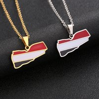 Yemen map stainless steel necklace fashion couple sweater chain fashion accessories