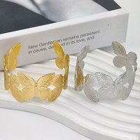 Stylish High end Butterfly Metal Open Relief Bracelet Elegant Cute Niche Design Dress Accessory.