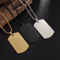 hot selling high polished dog tag necklace men's stainless steel pendant necklace simple casual jewelry