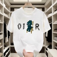Pure Cotton Short Sleeve T Shirt Summer Trendy Street Style Loose Round Neck Top Fashionable Ins Style