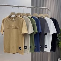 Clothing Summer Pure Cotton Three Dimensional Letter Short Sleeved Textured T Shirt Handsome Loose Bottoming Shirt Steel Print Trendy Half