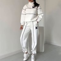 Women’s Clothing New Casual Fashion High Collar Letter Sports Temperament Suit Pants