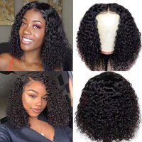 new product lady black middle split small curly explosive head chemical fiber high temperature silk wig set