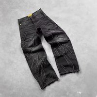 Clothing Pattern Embroidery Loose Jeans Street Y2K Pants Lazy Casual Jeans