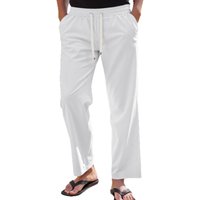 Elegant Men's High-Elasticity Woven Loose-Fit Trousers | Soft Stretch Casual Pants With Drawstring & Embroidery Detail For Autumn Winter