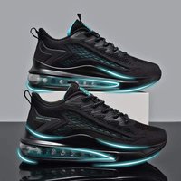 Spring Men's Shoes Flying Woven Mesh Breathable Sports Shoes Casual Shoes Air Cushion Shock Absorption Height Increased Running Shoes