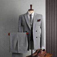 Clothing Double Breasted Suits Formal Business Casual Fashion Korean Style Slim Fit Large Wholesale Wedding Suits